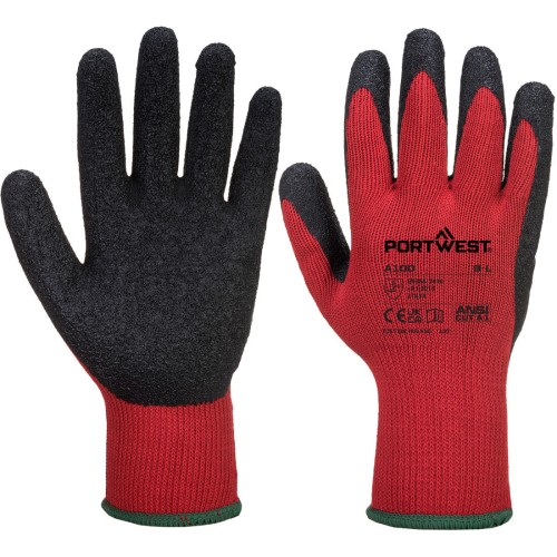 Portwest A100 Guanto Grip - Lattice, Rosso/Nero L