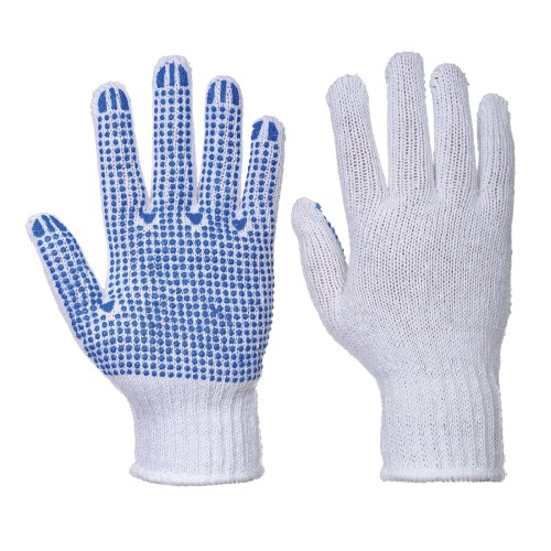 Portwest A111 Guanti Classico Polka Dot, Bianco/Blu L