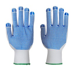 Portwest A113 Guanti Polka Dot Plus, Bianco/Blu L