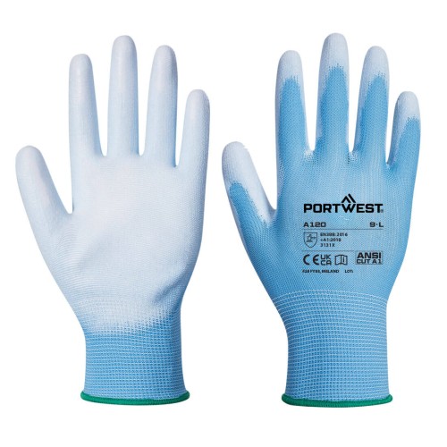 Portwest A120 Guanti con palmo in PU, Blu L