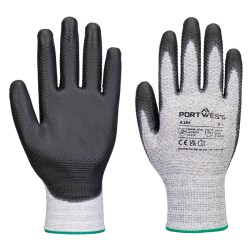 Portwest A124 Guanto Grip 13 in PU Diamond Knit (Pk12), Grigio/Nero L