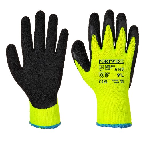 Portwest A143 Guanto Grip Soft Thermal, Giallo/Nero XL