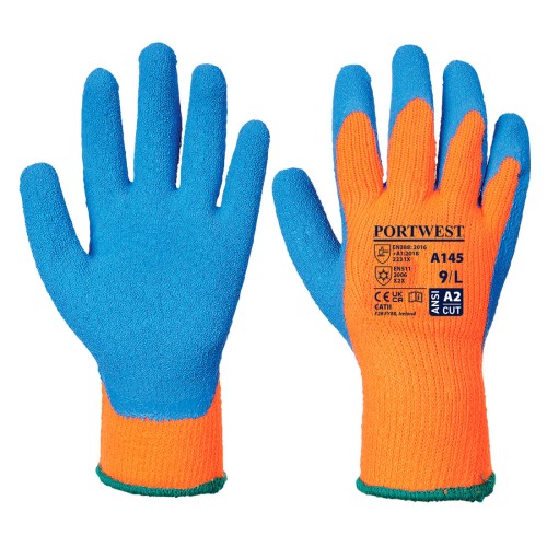 Portwest A145 Guanto Grip Antifreddo, Arancione/Blu M