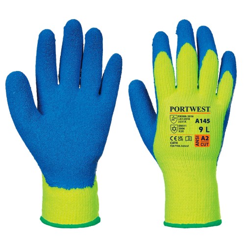 Portwest A145 Guanto Grip Antifreddo, Giallo/Blu XL