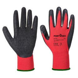 Portwest A174 Guanto di lattice Flex Grip, Rosso/Nero S