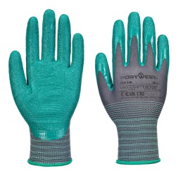 Portwest A313 Guanto Grip 15 in nitrile rugoso (Pk12), Grigio/Verde L