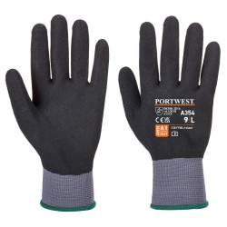 Portwest A354 Guanto DermiFlex Ultra Pro - Nitrile Sandy, Nero L