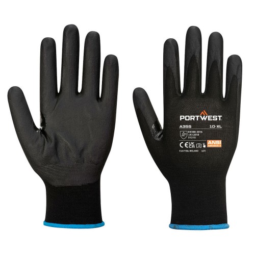 Portwest A355 Guanto in schiuma di nitrile touchscreen NPR15 (Pk12), Nero M
