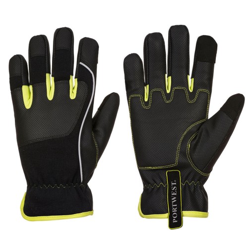 Portwest A771 Guanto Tradesman PW3, Nero/Giallo M