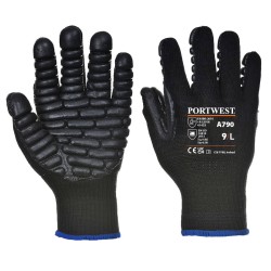 Portwest A790 Guanti Anti Vibrazione, Nero L