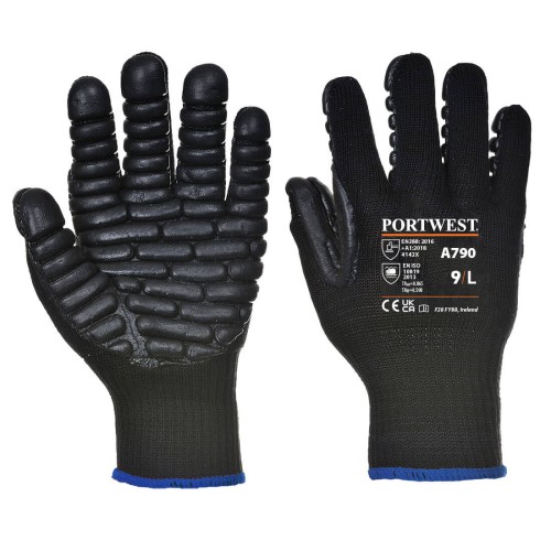 Portwest A790 Guanti Anti Vibrazione, Nero L