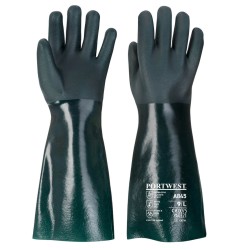 Portwest A845 Guanto PVC a doppia armatura 45cm, Verde XL