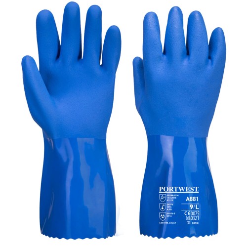 Portwest A881 Guanto di protezione in PVC ultra-marine, Blu XXL