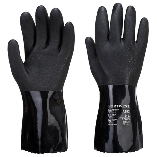 Portwest A882 Guanto protezione chimica ESD in PVC, Nero XL
