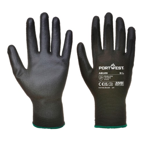 Portwest AB129 Guanto Palmo PU (288 paia), Nero S