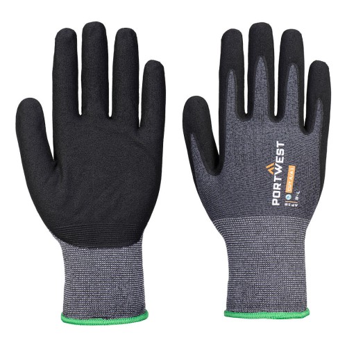 Portwest AP12 SG Grip15 Eco Guanto in nitrile (Pk12), Grigio/Nero L