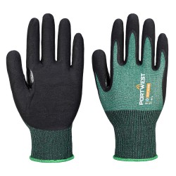 Portwest AP15 SG Cut B18 Eco Guanto in nitrile (Pk12), Verde/Nero L