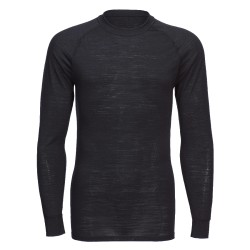 Portwest B183 T-shirt girocollo a maniche lunghe in lana merino, Nero L