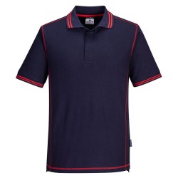 Portwest B218 Polo Essential bicolore, Blu navy/Rosso L
