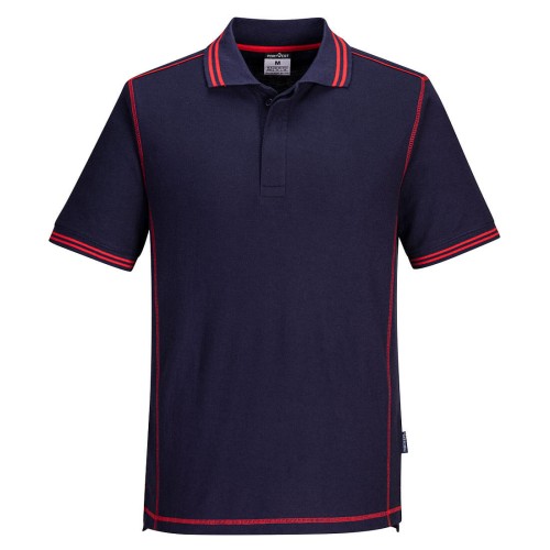 Portwest B218 Polo Essential bicolore, Blu navy/Rosso L