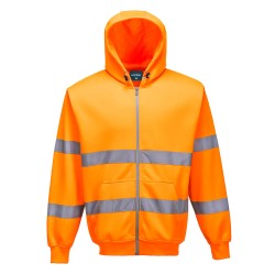Portwest B305 Felpa con cappuccio e zip intera Hi-Vis, Arancione 4XL