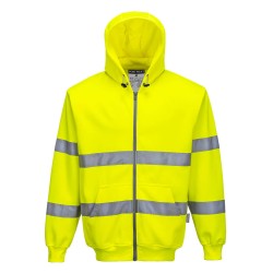Portwest B305 Felpa con cappuccio e zip intera Hi-Vis, Giallo 4XL