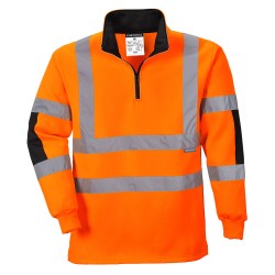 Portwest B308 Felpa Rugby Xenon Hi-Vis, Arancione 4XL