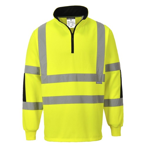 Portwest B308 Felpa Rugby Xenon Hi-Vis, Giallo 5XL