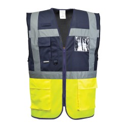 Portwest C276 Gilet Executive Paris, Giallo/Blu navy L