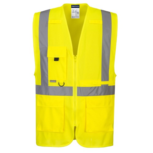 Portwest C357 Gilet Executive ad alta visibilità con tasca per tablet, Giallo M