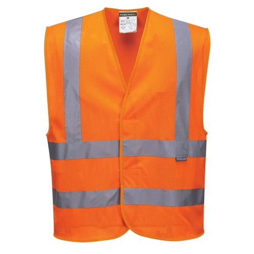 Portwest C370 Gilet Banda Verticale MeshAir Hi-Vis, Arancione 4X/5X