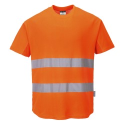 Portwest C394 T-shirt Mesh Cotton Comfort Hi-Vis, Arancione L