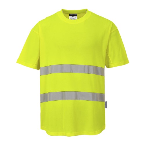 Portwest C394 T-shirt Mesh Cotton Comfort Hi-Vis, Giallo XXXL