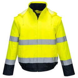 Portwest C464 Bomber Essential Hi-Vis 2 in 1, Giallo/Blu navy L