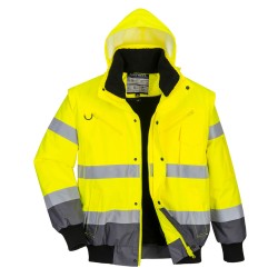 Portwest C465 Bomber Bicolore Hi-Vis, Giallo/Grigio L