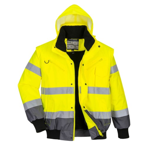 Portwest C465 Bomber Bicolore Hi-Vis, Giallo/Grigio M