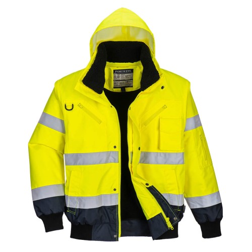 Portwest C465 Bomber Bicolore Hi-Vis, Giallo/Blu navy M