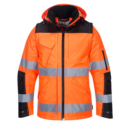 Portwest C469 Giacca 3 in 1 Pro Hi-Vis, Arancione/Nero XXXL