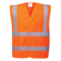 Portwest C470 Gilet una banda orizzontale e due verticali Hi-Vis, Arancione 4X/5X