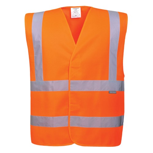 Portwest C470 Gilet una banda orizzontale e due verticali Hi-Vis, Arancione S/M
