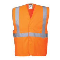Portwest C472 Gilet una banda orizzontale e due verticali Hi-Vis, Arancione L/XL
