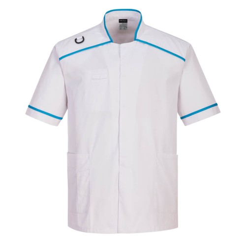 Portwest C821 Camice Medicale da Uomo, Bianco/Acqua M