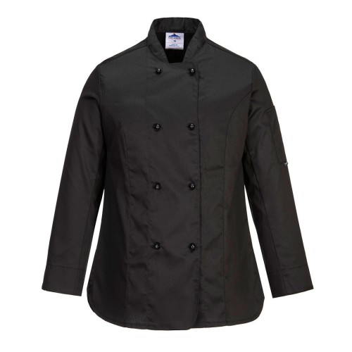 Portwest C837 Giacca da chef donna Rachel L/S, Nero XXL