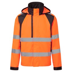 Portwest CD860 Giacca antipioggia Hi-Vis Eco WX2, Arancione/Nero L