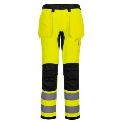 Portwest CD889 Pantaloni con tasca Holster staccabile ad alta visibilità WX2 Eco, Giallo/Nero 28