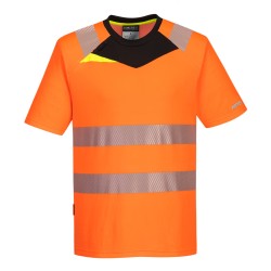 Portwest DX413 T-shirt alta visibilità DX4 S/S, Arancione/Nero 4XL