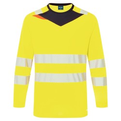 Portwest DX416 DX4 Hi-Vis T-shirt L/S, Giallo/Nero 4XL