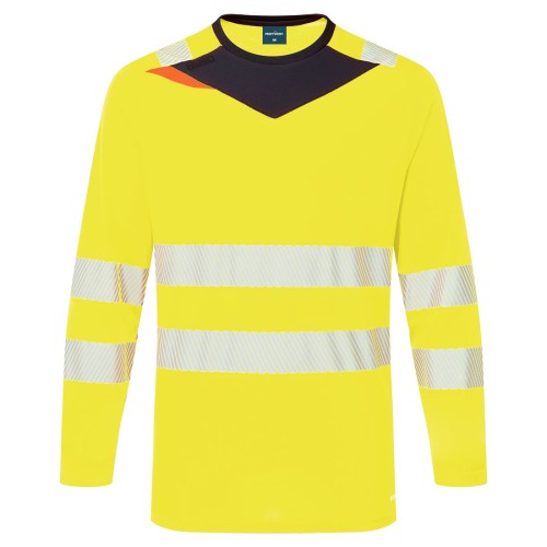 Portwest DX416 DX4 Hi-Vis T-shirt L/S, Giallo/Nero L