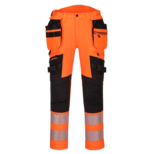 Portwest DX442 Pantaloni DX4 ad alta visibilità con tasca Holster staccabile, Arancione/Nero 34