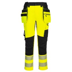 Portwest DX454 Pantaloni Craft con tasche Holster staccabili ad alta visibilità DX4, Giallo/Nero 38